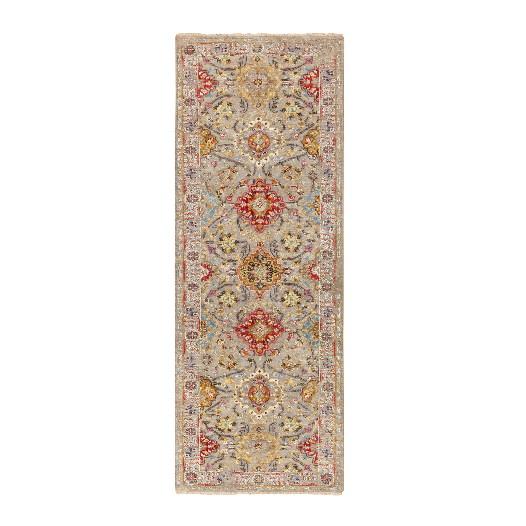 Transitional Silk Hand-Knotted Area Rug 2'9
